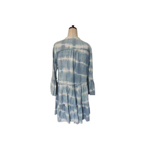 FAHERTY Vida Blue Tie Dye Tiered A Line Oversized Dress Size Small $278 - Picture 4 of 11